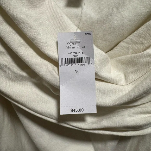 NWT Banana Republic Cream Draped One-Shoulder Shirt - Picture 3 of 4